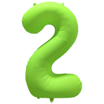 Large Number 2 Neon Green Foil Balloon N35 Packaged 34IN 86 cm x 70 cm