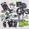 8 Invitations & Envelopes Space Party Paper