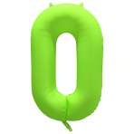 Large Number 0 Neon Green Foil Balloon N35 Packaged 34IN 86 cm x 70 cm
