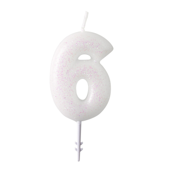 Numeral Candle 6 Glitter Height 6.5 cm Numeral Candle 6 Glitter Height 6.5 cm