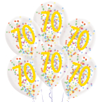 6 Latex Balloons Droplets 70 Confetti Birthday 1C Confetti Filled Paper 27.5 cm / 11"