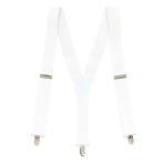 Suspender Braces - White 2.5cm Adult One size