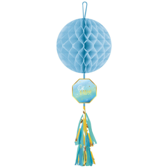 Honeycomb Decoration with Tassel Oh Baby Boy Paper 74.9 cm