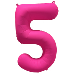 Large Number 5 Neon Pink Foil Balloon N35 Packaged 34IN 86 cm x 70 cm
