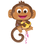 SuperShape Happy Monkey Foil Balloon P35 Packaged 63 cm x 91 cm
