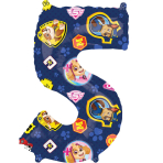 Mid Size Number  Paw Patrol Number 5 Foil Balloon L27 Packaged 45 cm x 66 cm