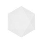 6 Plates Vert Decor Hexagonal White 20.8 x 18.1 cm