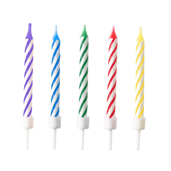 10 Spiral Candles Bright Rainbow Height 6.3 cm 10 Spiral Candles Bright Rainbow Height 6.3 cm