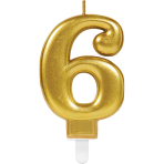 Number Candle 6 Sparkling Celebrations Gold Height 9.3 cm