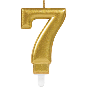 Number Candle 7 Sparkling Celebrations Gold Height 9.3 cm Number Candle 7 Sparkling Celebrations Gold Height 9.3 cm