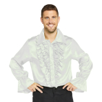 Adult Costume Satin Shirt White Size Large