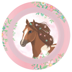 4 Plates Beautiful Horses Plastic Reusable  21,2 cm