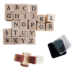 Stamp Set Alphabet School Start Wood