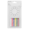 24 Spiral Candles With 12 Holders 6-Colour Assorted Height 6.3 cm