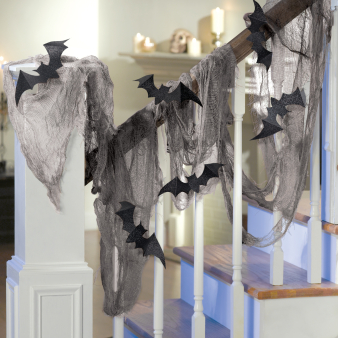 Gauze Draping With Glitter Bats Fabric / Paper 60.9 x 457 cm / 25.4 cm
