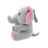 2-in-1 plush toy balloon weight elephant with pink ears, with hook, 11cm, 90g