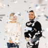 Confetti Cannon Silver Rectangular Foil 40 cm