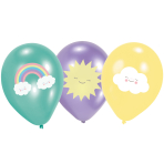 6 Latex Balloons Rainbow & Cloud 27.5 cm / 11"