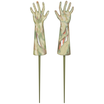 2 Lawn Signs Zombie Hands Plastic 11.4 x 33 cm