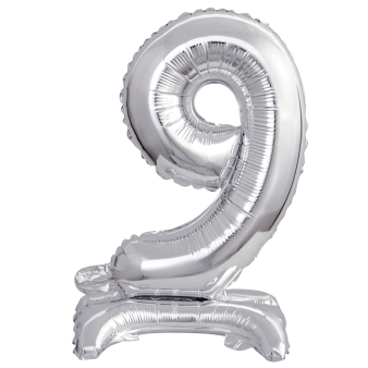 Mini Number 9 Silver Foil Balloon N16 Packaged 36 cm x 22 cm Mini Number 9 Silver Foil Balloon N16 Packaged 36 cm x 22 cm