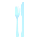 Cutlery Plastic Clear Sky 24 Pieces
