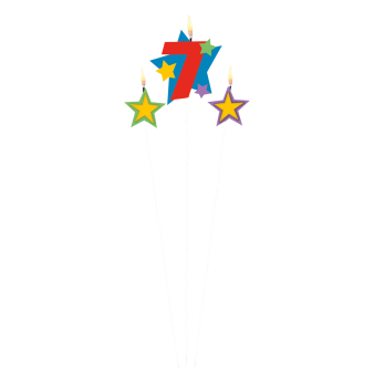 Numeral Candle 7 with 2 Star Candles Height 12.2/13.5 cm Numeral Candle 7 with 2 Star Candles Height 12.2/13.5 cm