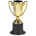 6 Trophy Cups Plastic 10 cm