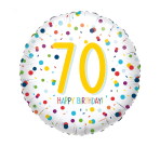 Standard EU Confetti Bday 70 Foil Balloon S40 Packaged 43 cm