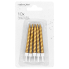 10 Spiral Candles Gold / Silver Height 6.3 cm