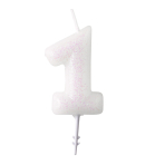 Numeral Candle 1 Glitter Height 6.5 cm