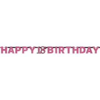 Letter Banner 18 Sparkling Celebration Pink Foil 213 x 16.2 cm Letter Banner 18 Sparkling Celebration Pink Foil 213 x 16.2 cm