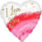Standard Geode Watercolour Love Foil Balloon S40 Packaged 43 cm