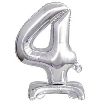 Mini Number 4 Silver Foil Balloon N16 Packaged 39 cm x 28 cm Mini Number 4 Silver Foil Balloon N16 Packaged 39 cm x 28 cm