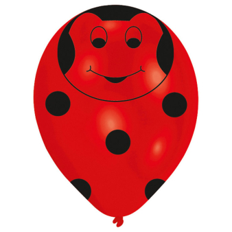 6 Latex Balloons All Round Printed Beetles 27.5 cm / 11"