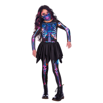 Child Costume Sustainable Skeleton Girl Age 8-10 Years Child Costume Sustainable Skeleton Girl Age 8-10 Years