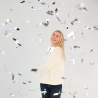 Confetti Cannon Silver Rectangular Foil 28 cm