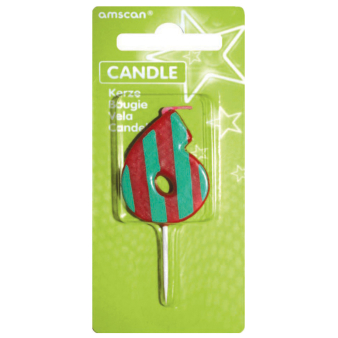 Candle 6 Dots & Stripes Height 7.6 cm Candle 6 Dots & Stripes Height 7.6 cm
