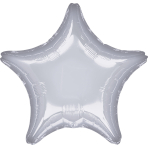 Standard Metallic Silver Star Foil Balloon C16 Packaged 48 c