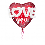 Multi Love Hearts & Dots Foil Balloon P75 Packaged 91 cm x 91 cm