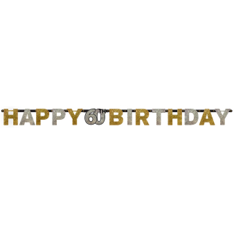Letter Banner 60 Sparkling Celebration Gold Foil 213 x 16.2 cm Letter Banner 60 Sparkling Celebration Gold Foil 213 x 16.2 cm