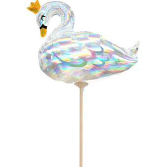 Mini Shape Holographic Iridescent Iridescent Swan Foil Balloon A30 Airfilled 30 cm x 22 cm Mini Shape Holographic Iridescent Iridescent Swan Foil Balloon A30 Airfilled 30 cm x 22 cm
