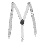 Suspender Sequin Braces - Silver 2.5cm Adult One size