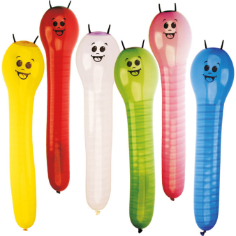 12 Latex Balloons Shapes Caterpillar 60 cm / 23"