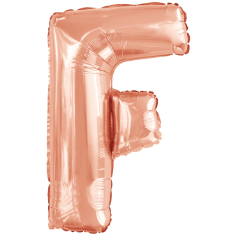 Large Letter F Rose Gold Foil Balloon N34 Packaged 87 cm x 54 cm