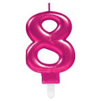 Number Candle 8 Starlight Birthday Pink Height 9.3 cm