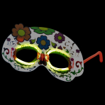 Glow Stick Mask White Floral Plastic 19 x 11 cm