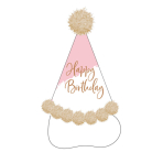 Party Hat Rose Gold Birthday  Height 20 cm