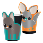 8 Cups with Banderoles Cats & Bats Paper 250 ml