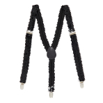 Suspender Sequin Braces - Black 2.5cm Adult One size