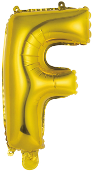 Mini Letter F Gold Foil Balloon N16 Packaged 32 cm x 20 cm